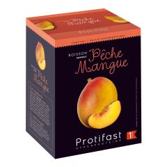 Peach Mango Flavoured Protein Drink.